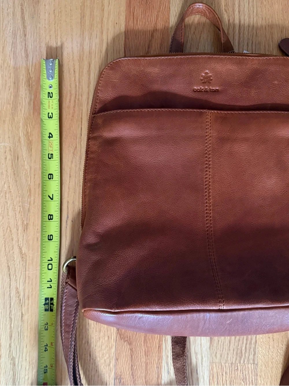 NWT Oak & Tan Genuine Leather Backpack Cognac Brown